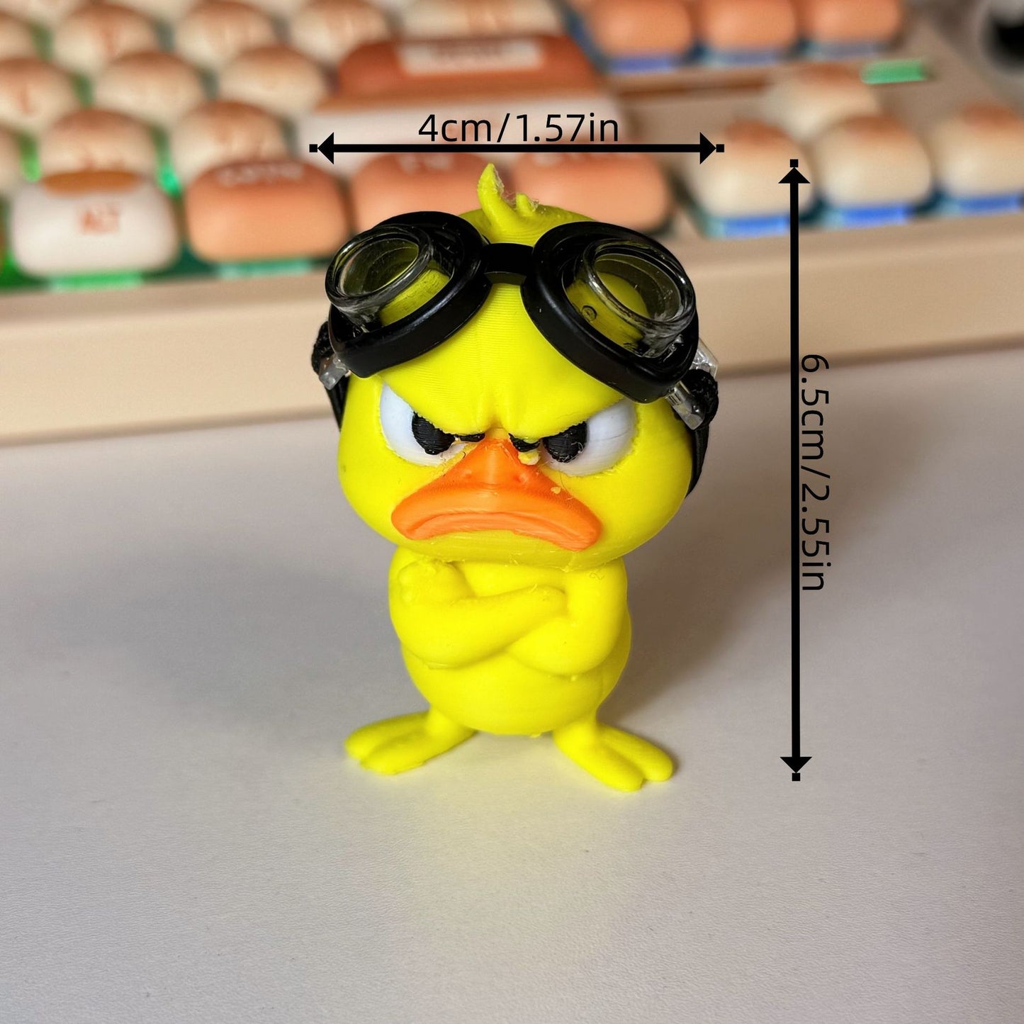 Trendy Shrugging Duck Figure | Swimming Goggles Shoulder Shrug Decoration | Creative Desktop Ornament Gift & Stress Relief Toy