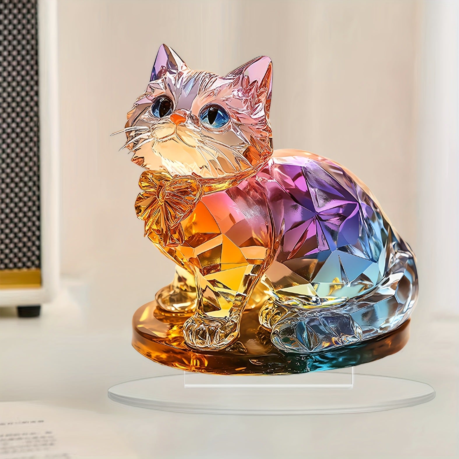 Lumi#1 – Kawaii Acrylic Cat Tabletop Decor for Display