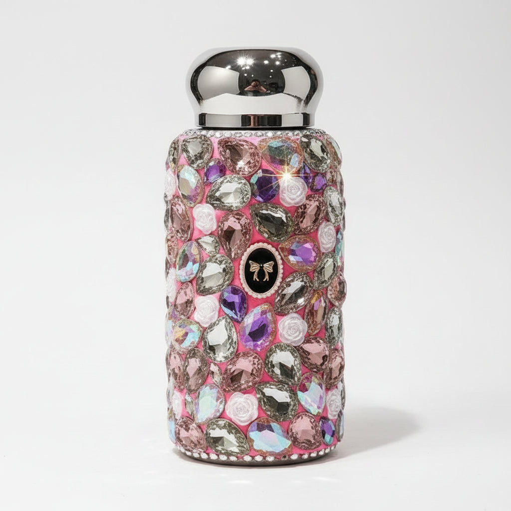 Glittering Whisper · Crystal-Studded Insulated Tumbler
