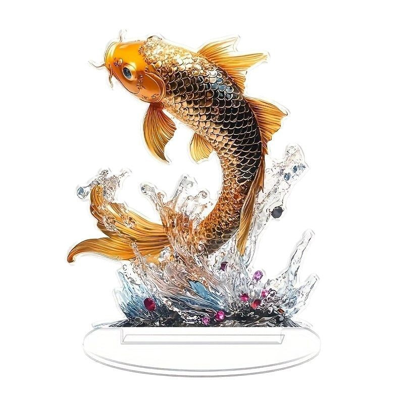 Golden Koi Fish Premium 2D Acrylic Ornament