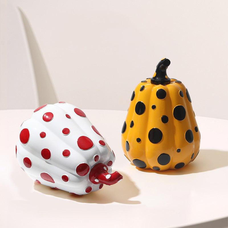 Polka Dot Pumpkin Decor - Vibrant Home Accent for Living Room & Study