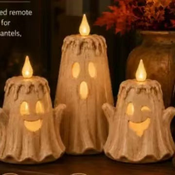 Halloween Pumpkin Candleholder Resin Figurine – Spooky Atmosphere Home Decor