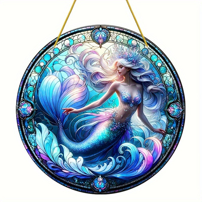 Oceanic Blue Mermaid Acrylic Hanging Ornament