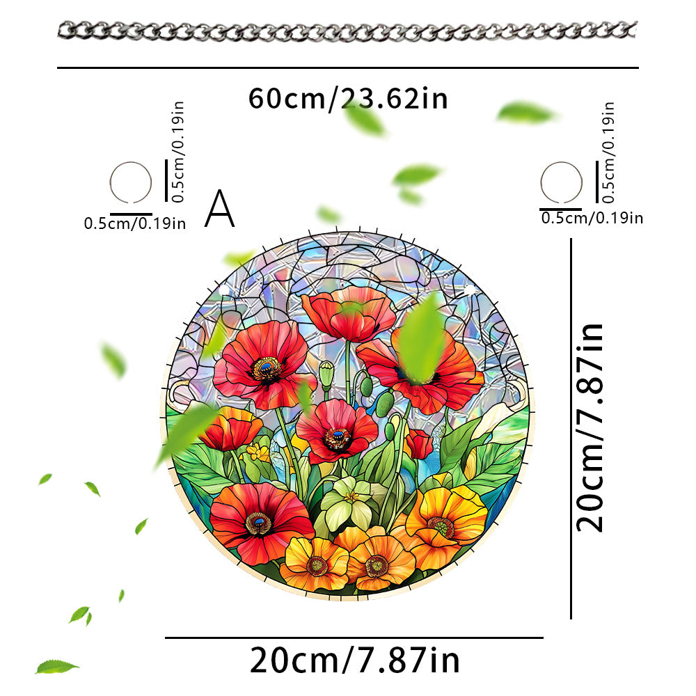 Flower Sun Catcher - Stained Glass Window Hanging