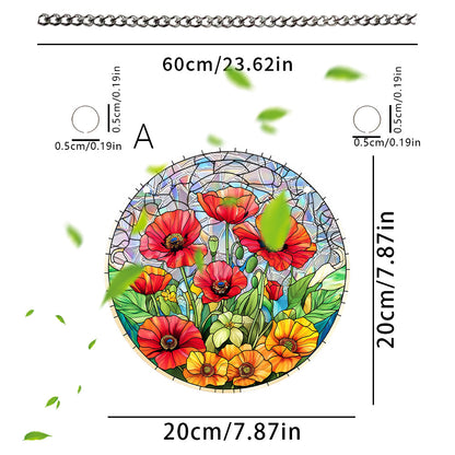 Flower Sun Catcher - Stained Glass Window Hanging