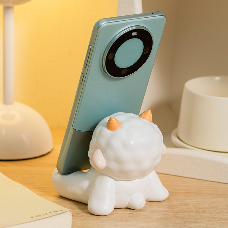 Baa Sheep Phone & Tablet Stand | Cute Resin Desktop Organizer Ornament
