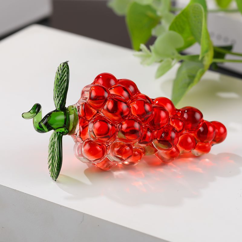 Crystal Glass Fruit Grape Decoration Crafts