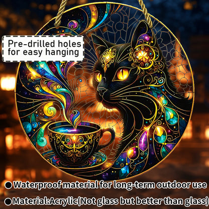 MoonCat Handmade Wall Decor - Bohemian Sculpture for Living Room