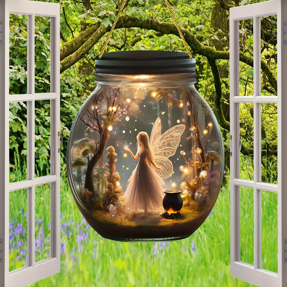 Fairy Snow White Mason Jar Hanging Ornament