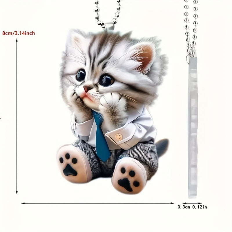 Cute Mermaid Cat 2D Acrylic Keychain