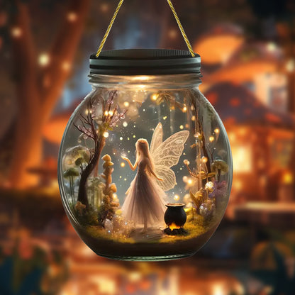 Fairy Snow White Mason Jar Hanging Ornament