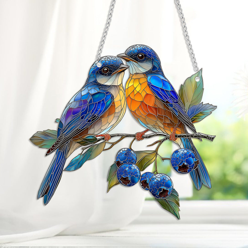 Colorful Bird Acrylic Hanging Ornament with Chain