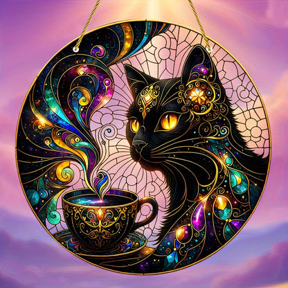 MoonCat Handmade Wall Decor - Bohemian Sculpture for Living Room