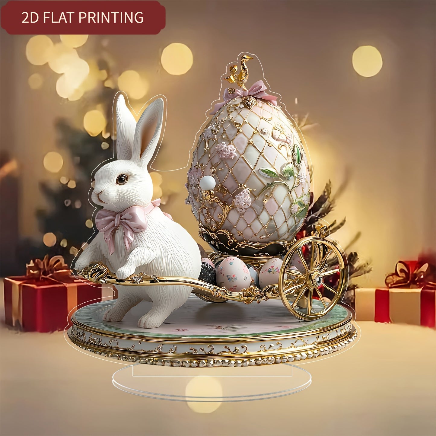 Cross-Border Easter Bunny Egg 2D Flat Acrylic Home Decor