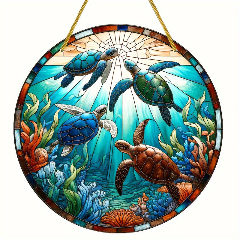 Animal Series Colorful Stained Glass Style Hanging Ornaments for Home