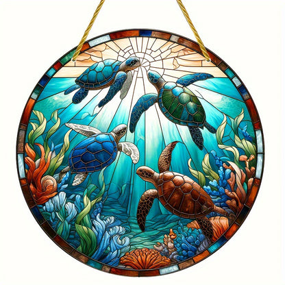 Animal Series Colorful Stained Glass Style Hanging Ornaments for Home