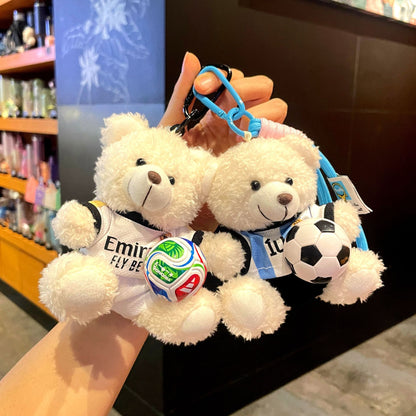 2026 World Cup Teddy Bear Keychain – Cute Football Bag Charm Fan Gift