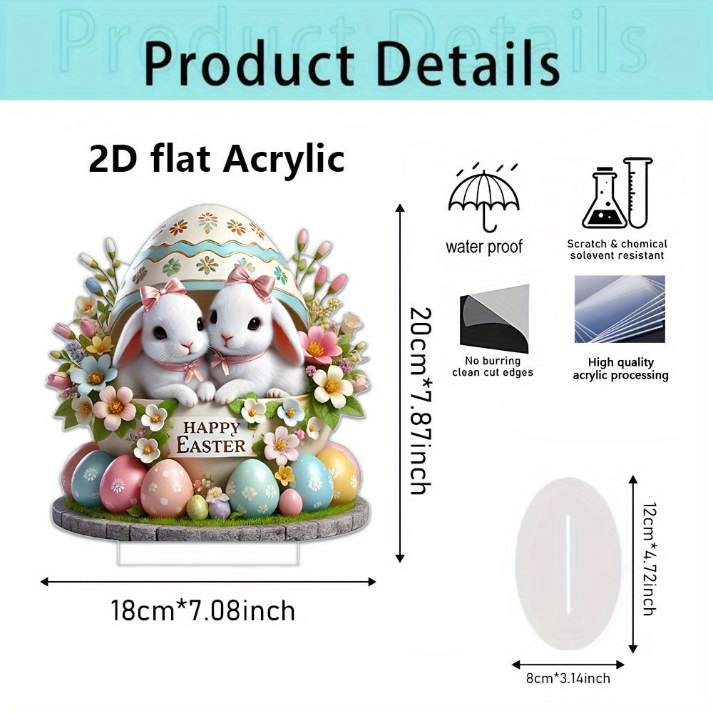 Cross-Border Easter Bunny Egg 2D Flat Acrylic Home Decor