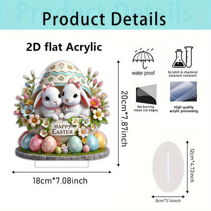 Cross-Border Easter Bunny Egg 2D Flat Acrylic Home Decor