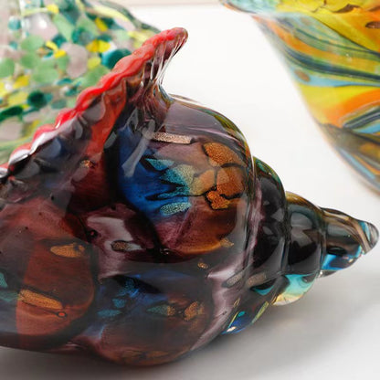 Handmade Glass Sea Shell & Conch Ornaments | Coastal Glass Art Decor