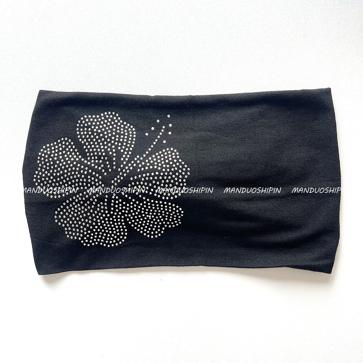 Solid Color Hot Diamond Hibiscus Flower Headband Retro Fashion Accessories