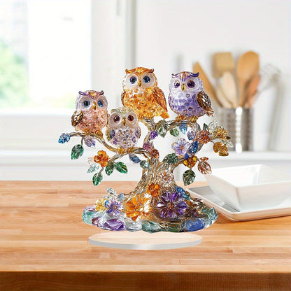 Owl 2D Acrylic Home Decor Ornament - Animal Art Craft & Gift