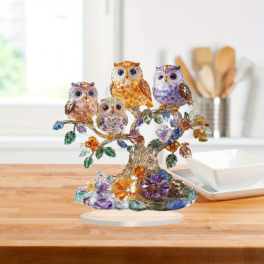 Owl 2D Acrylic Home Decor Ornament - Animal Art Craft & Gift
