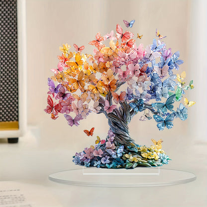 Crystal Butterfly Lucky Tree - Tree of Life Desktop Decoration