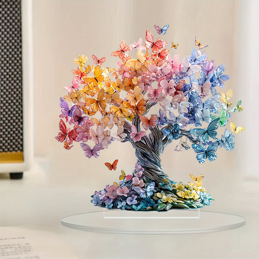 Crystal Butterfly Lucky Tree - Tree of Life Desktop Decoration