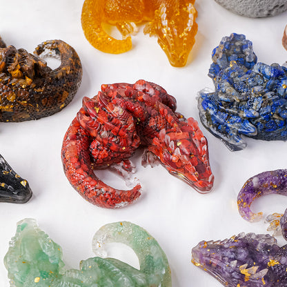 Natural Crystal Gravel Glue Flying Dragon Ornaments