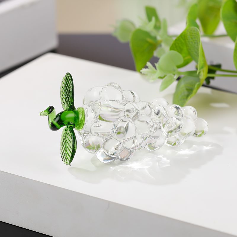 Crystal Glass Fruit Grape Decoration Crafts