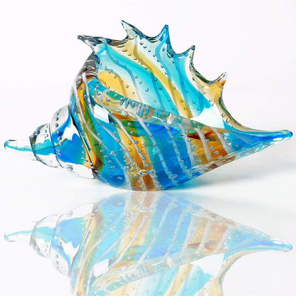 Glass Seashell - Hand Blown Glass Conch Figurines Ornament