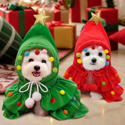 Christmas Pet Cape – Cozy Holiday Cloak for Dogs & Cats, Cute Winter Costume for Christmas Photos & Parties