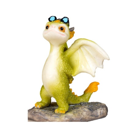 Dragon Statue Mini Figurine - Reading Dragon Decor