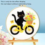 Healing Cat-Themed DIY Embroidery Kit - Stress-Relief Handcraft Set
