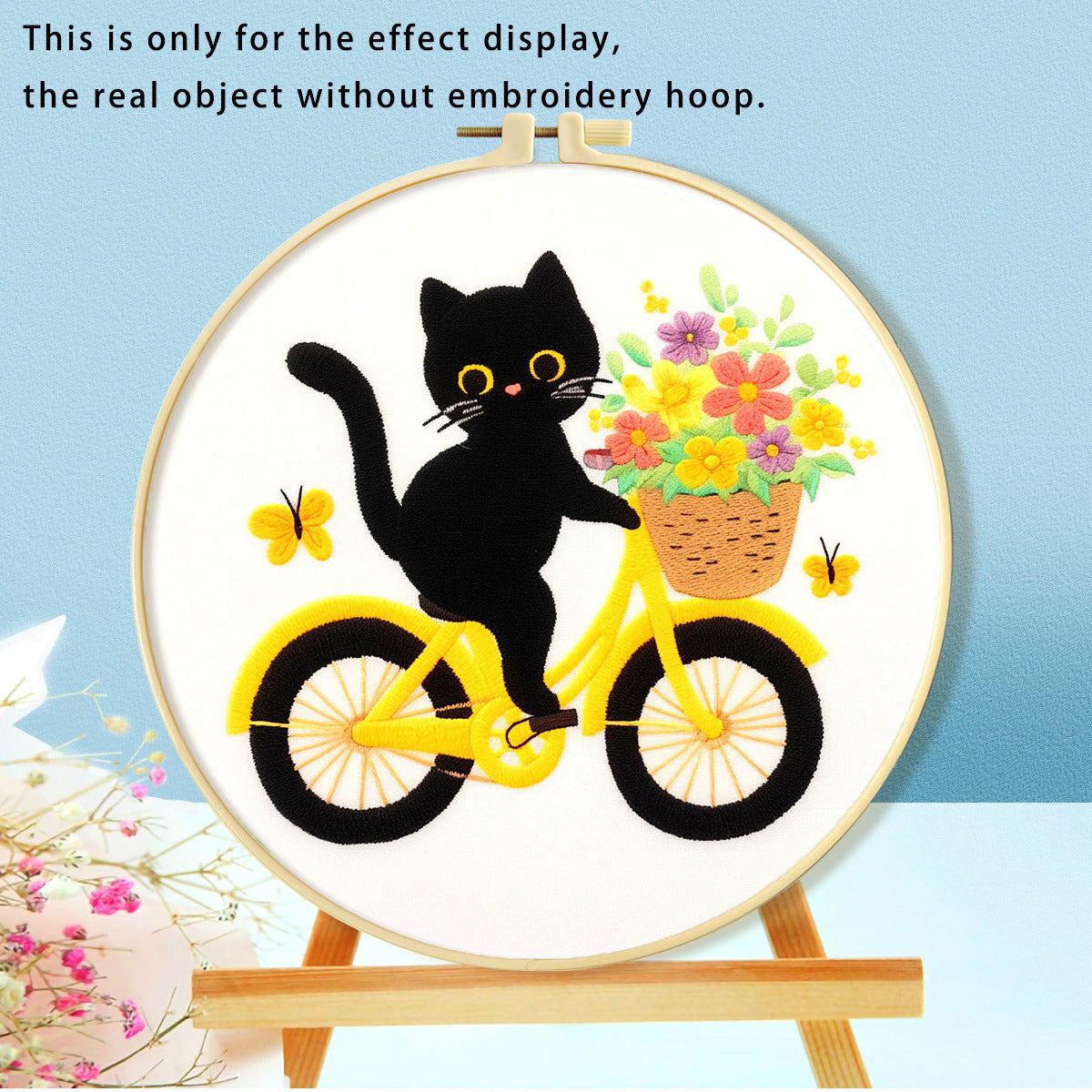 Healing Cat-Themed DIY Embroidery Kit - Stress-Relief Handcraft Set