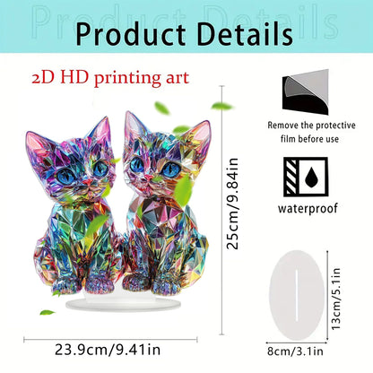Lumi – Kawaii Acrylic Cat Tabletop Decor for Display