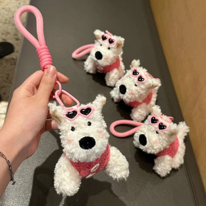 Whiwo™ Cute Westie Dog Plush Keychain  | Mini Emotional Buddy Toy