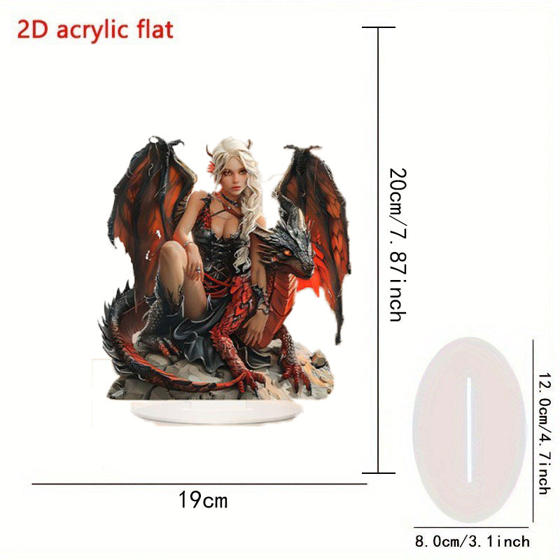 Little Blue Dragon and Beautiful Fairy Acrylic 2D Decorations