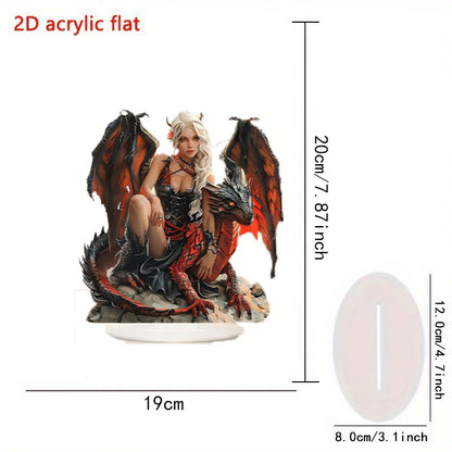 Little Blue Dragon and Beautiful Fairy Acrylic 2D Decorations