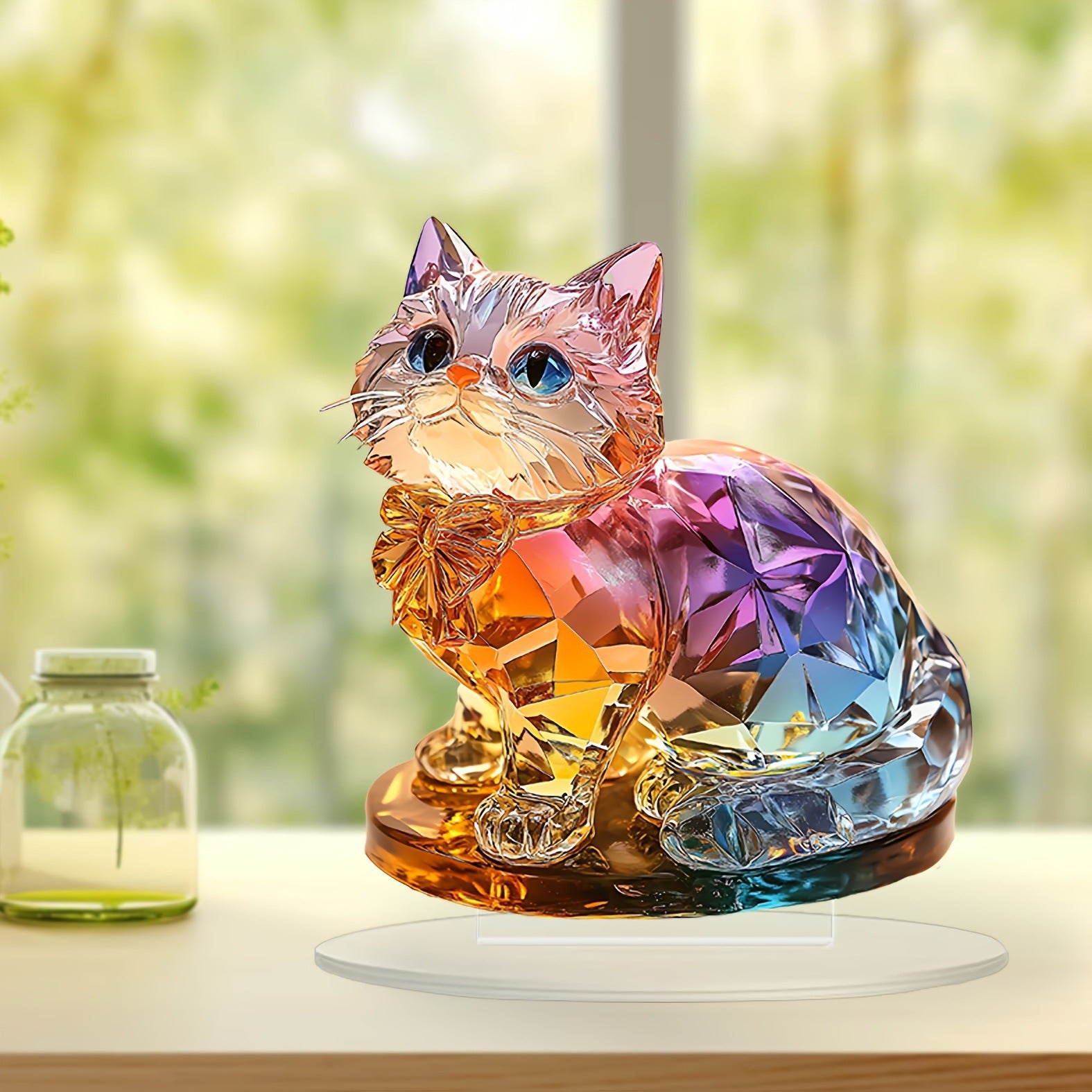 Lumi#1 – Kawaii Acrylic Cat Tabletop Decor for Display
