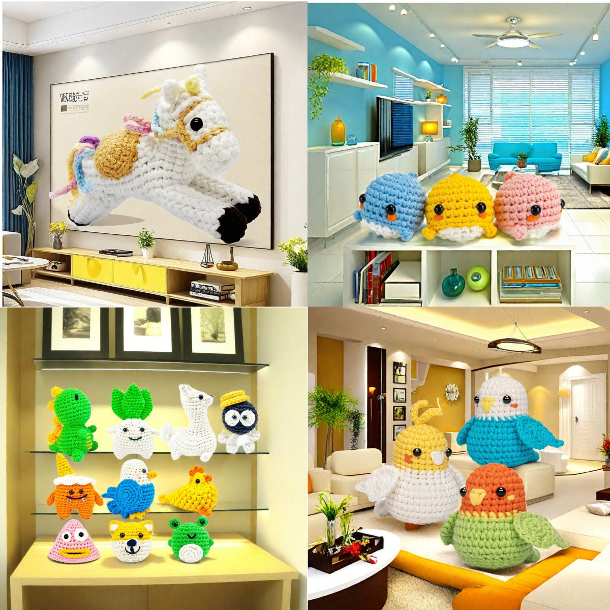 Wool hand-woven small animal doll DIY handmade crochet wool bag material package