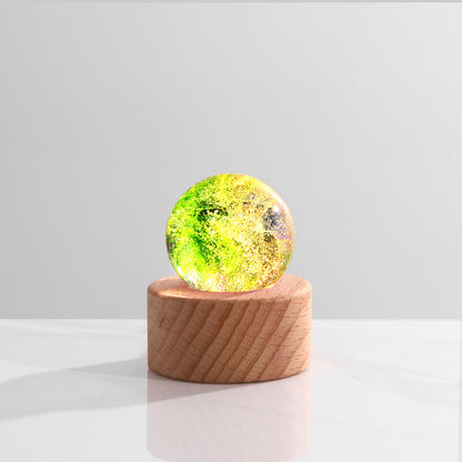 7-Color Crystal Glass Night Light Decor with LED Base