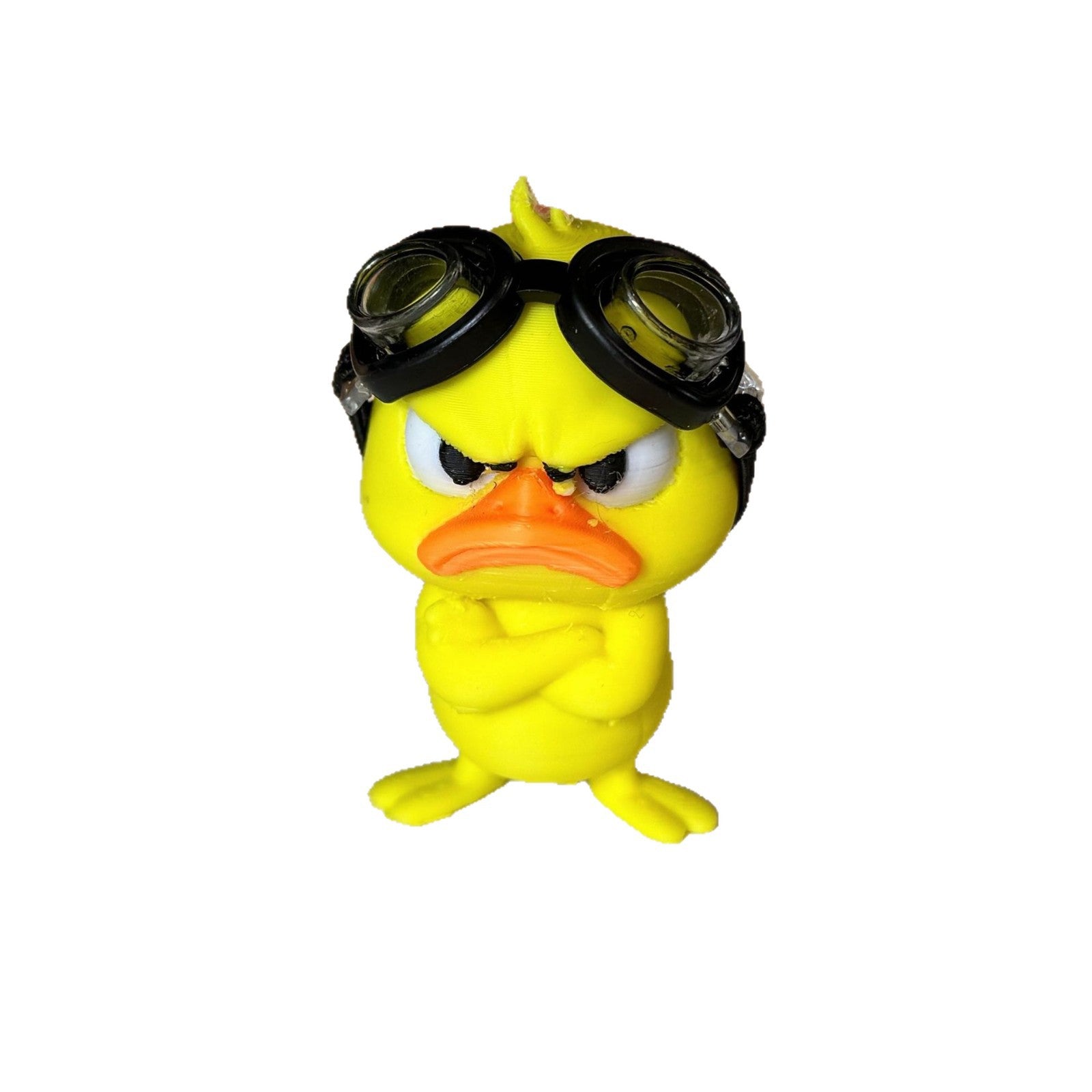 Trendy Shrugging Duck Figure | Swimming Goggles Shoulder Shrug Decoration | Creative Desktop Ornament Gift & Stress Relief Toy