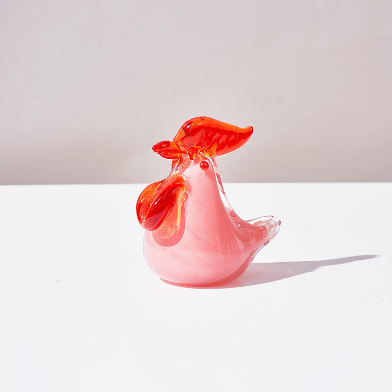 GlassyNest - Modern Simple Glazed Crystal Chicken Ornament