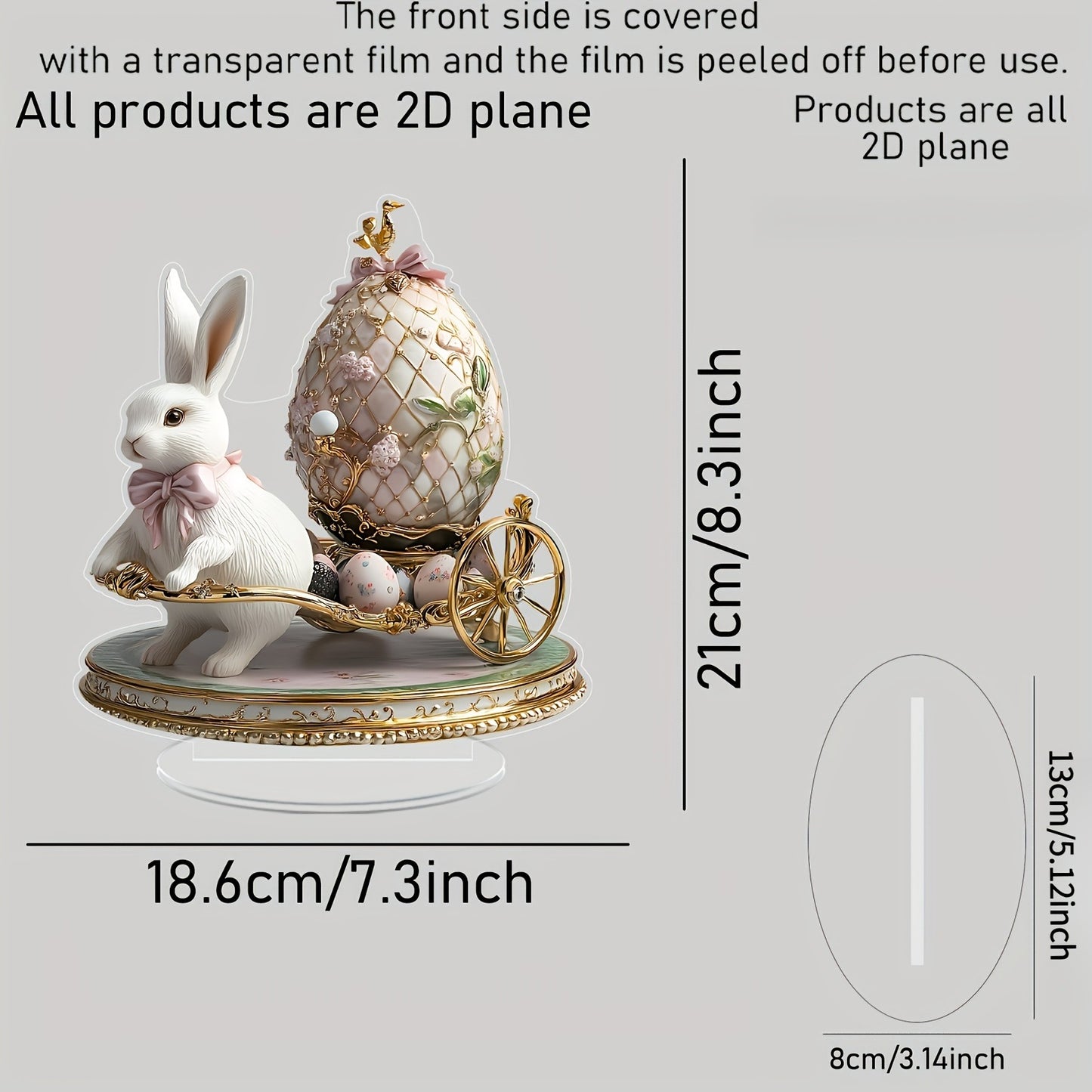 Cross-Border Easter Bunny Egg 2D Flat Acrylic Home Decor