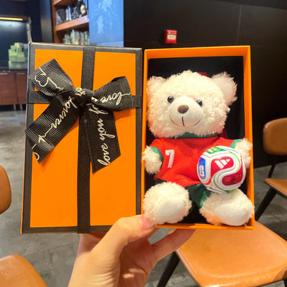 2026 World Cup Teddy Bear Keychain – Cute Football Bag Charm Fan Gift
