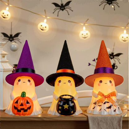 Halloween Glowing Ghost Figurine – Outdoor Standing Resin Porch & Garden Decor