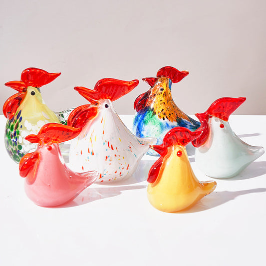 GlassyNest - Modern Simple Glazed Crystal Chicken Ornament