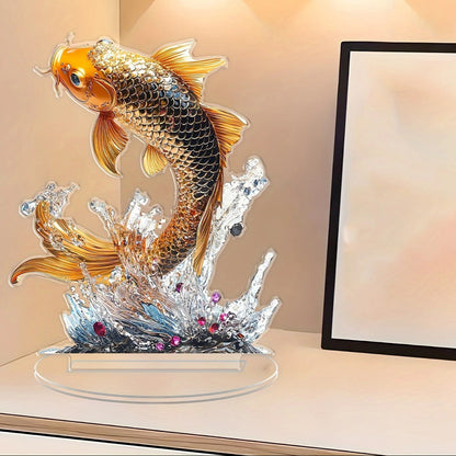 Golden Koi Fish Premium 2D Acrylic Ornament